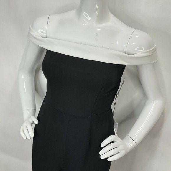 By The Way Revolve Jumpsuit Womens Sz S Black Open Shoulder Wide Leg Nwt $122 - Picture 2 of 11